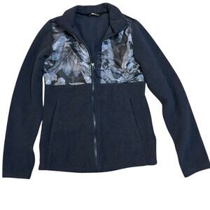 The North Face 200WT Tundra Fleece Full Zip Jacket Womens XS Blue Floral Camo